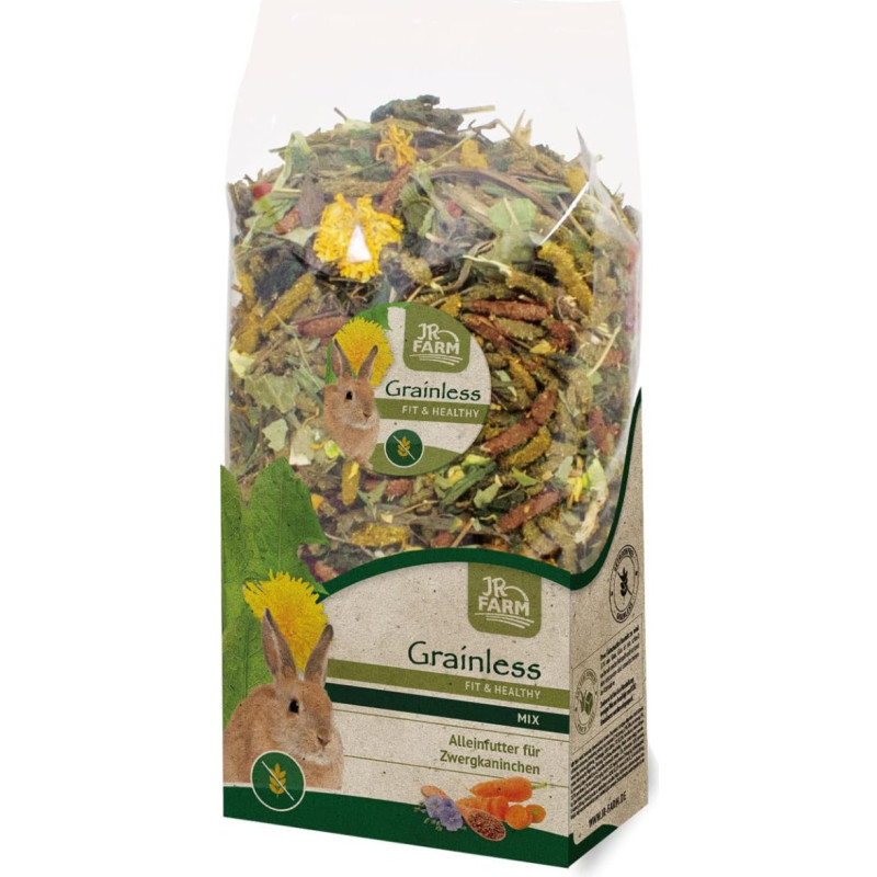JR FARM sveikatingumo mišinys be grūdų nykštukinis triušis 1,2 kg