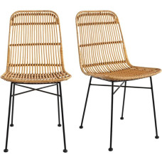 Malacca rotango kėdžių rinkinys, 2 natūralios spalvos