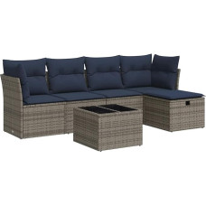 Garten-Sofagarnitur Set mit Stauraum & Fußhocker - PE-Rattan, 55x53x34 cm, für Terrasse und Innenhof Modelis3325277