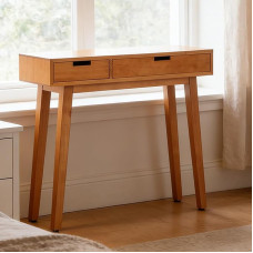 Konsole aus Massivholz mit Schublade Flurtisch Schmale Beistelltische für Hotel Café und Eingangsbereiche(80x25x80cm)