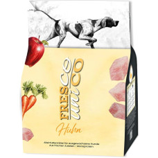 FRESCO Dog Unico Chicken 2,5 kg sausas ėdalas šunims be kviečių Ypač didelis šviežios mėsos kiekis 66 % ir daržovės Suaugusių šunų sausas ėdalas jautriems šunims su monobaltymais ir dideliu suderinamumu