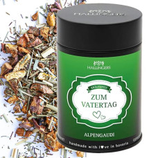 Hallingers Genuss Manufaktur Tea Gift Mother's Day & Father's Day – Father's Day Gift Loose Herbal Tea with Sweet Apple, Orange & Lemon Grass, Elegant Gift Box 