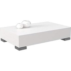 Ve.Ca Italija Couchtisch Milton, 80 x 50 cm, aus Holz, hergestellt in Italien Piedino basso Bianco frassinato