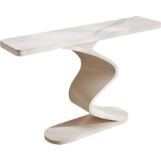 Konsolentisch, Eingangstisch für Wohnzimmer, Sofatisch, Flurtisch, moderner Akzenttisch, Foyertisch für Wohnzimmer, Eingangsbereich, Flur (Weiß-B, 150 cm)