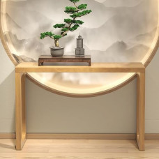 Konsolinis stalas, modernus medinis prieškambario stalas, retro akcento sofos stalas prieškambaryje ir svetainėje, prabangus dizainas, stilingas prieškambario stalas