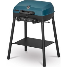 Enders Camping dujinis grilis Explorer II Pro, grilio termometras, kepimo, virimo, kepimo funkcija, 2 degikliai, nerūdijantis plienas, nedidelis balkoninis pikniko grilis, lieto aliuminio grilio padėklas #2108