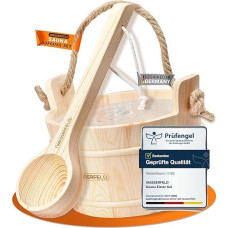 Pirties kibiro rinkinys (4 litrai) - aukštos kokybės pirties kibiras su samčiu - karščiui atsparus 4 l pirties kibiras su įdėklu ir kanapių virve