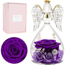 Miofula Eternal Rose Gifts for Mum, Infinity Roses Guardian Angel Gifts for Women, Glass Angel Figure, Mother's Day, Flower Gift for Mum, Mother, Grandma, Women, Gift, Anniversary, Birthday
