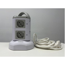 TESSAN Steckdosenleiste 6 Schuko mit 4 USB, Mehrfachsteckdose mit Schalter und Verlängerungskabel 2 Meter