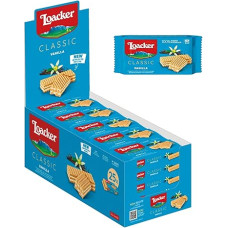 Loacker - Classic Vanilla - Classic waffles with two layers of vanilla cream made from real bourbon vanilla beans in bulk - Food and snacks 25 pieces of 45 g