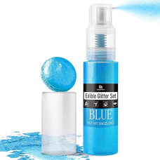 Mėlynas valgomųjų blizgučių purškalas - 22 g valgomųjų blizgučių dulkių ir maistinių dažiklių purškalas tortams, pyragams, gėrimams, saldumynams ir kokteiliams puošti. Maisto klasės blizgučių milteliai