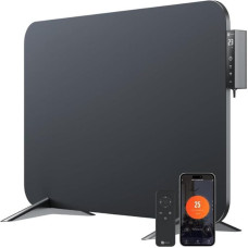 BR Bringer Infrared 450 Watt Heater with Smart Thermostat, WiFi & App - for Wall Mounting or as a Standing Device for Small Rooms up to 10 m² - Very Energy Saving - German Quality Brand (Black)