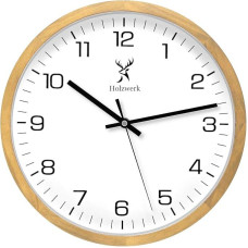 Holzwerk Germany Natural Wooden Wall Clock Wooden Clock Vintage Silent Movement without Ticking Noises Roman Numerals Brown White Silent Handmade Solid Wood Natural 30 cm (HB.Beech)