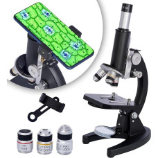 Mikroskopas, QQ CAT 200x-5000x Zusammengesetzte Biologische Mikroskope mit Mikroskop Objektträger Set, 6x Multiplikator Telefon Adapter für Erwachsene, Studenten, Geschenke