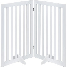 Unipaws 91 cm hohes freistehendes Absperrgitter für Hunde und Katzen aus Holz, faltbar und erweiterbar, für Türrahmen, Treppen und Innenbereiche, 2-teilig, Weiß