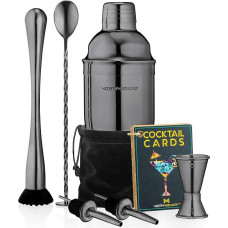 Cocktail Shaker Set Bartenders Set Black - Kb4