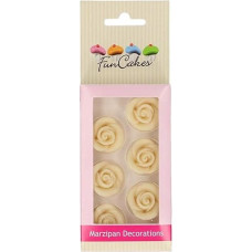 FunCakes Marzipan Decorations Roses White Set/6, 51 g