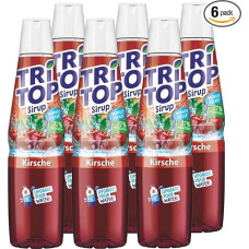 TRi TOP Beverage Syrup Cherry 6 x 600 ml | Syrup for Water Carbonators | 1 Bottle Makes Approx. 5 Litres of Soft Drink