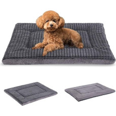 BVAGSS Ortopedinė lova šunims, skalbiama pagalvėlė šunims, pūkuotas kilimėlis šunims, dvipusis, minkštas ir šiltas kilimėlis mažiems, vidutiniams ir dideliems šunims, XH079 (60 x 45 x 4 cm, šviesiai pilka)