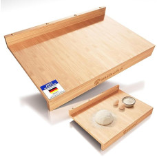 Wooden Baking Board, Wooden Pasta Board, Cutting Board with Working Edge, Reversible Kneading Board for Rolling Bread Dough, Cutting Board with Rim, 61 x 40 cm (Wood Color)