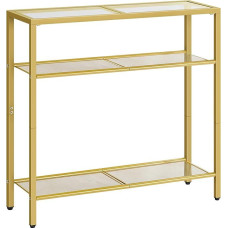 HOOBRO Konsolinis stalas 75 cm įėjimo stalas Grūdinto stiklo sofos šoninis stalas Paprastas šiuolaikinio stiliaus įėjimo į kambarį fojė prieškambaris miegamasis auksinis EGD21XG01G1