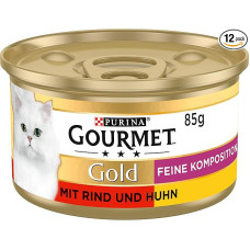 Purina GOURMET Gold Fine Sudėtis: Aukštos kokybės suaugusių kačių maistas, konservų dėžutė