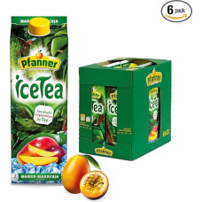Pfanner Iced Tea Mango Passion Fruit in Storage Pack - Direct Brewed Black Tea Refined with Mango Juice and Passion Fruit Juice (6 x 2 L)
