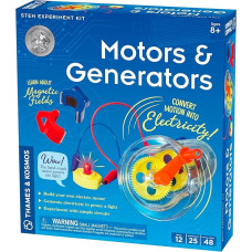 Thames & Kosmos , 665036, varikliai ir generatoriai, eksperimentų rinkinys, sukonstruokite savo elektros variklį, generuokite elektrą šviesai maitinti, 25 eksperimentai, nuo 8 metų amžiaus