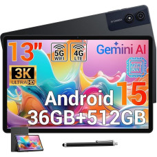 Planšetinis kompiuteris 13 colių, 3K ekranas 2944 × 1840, 36GB RAM + 512GB ROM/TF 1TB, 