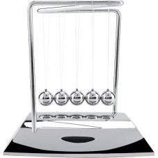 Newton Pendulum Physics Pulse Preservation Toy with Metal Glass Balls Cradle Balls for Home Office School Outdoor Activities