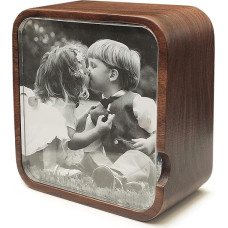 Music Box Solid Wood Music Box with Music Lift Picture Frame for Christmas, Birthday, Valentine's Day, Mother's Day, Melody by You are My Sunshine (Walnut Shine)