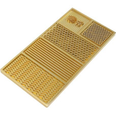 Brass Ice Cube Stamp Mould, 22 x 11 x 0.8 cm, DIY Ice Cube Tray for Cocktails and Whiskey, with Wooden Storage Box