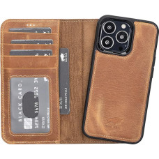 Solo Pelle Leather Case Compatible with iPhone 13 Pro in 6.1 Inch Removable Case (2-in-1) with Card Slots for the Original Apple iPhone 13 Pro (Camel Brown)