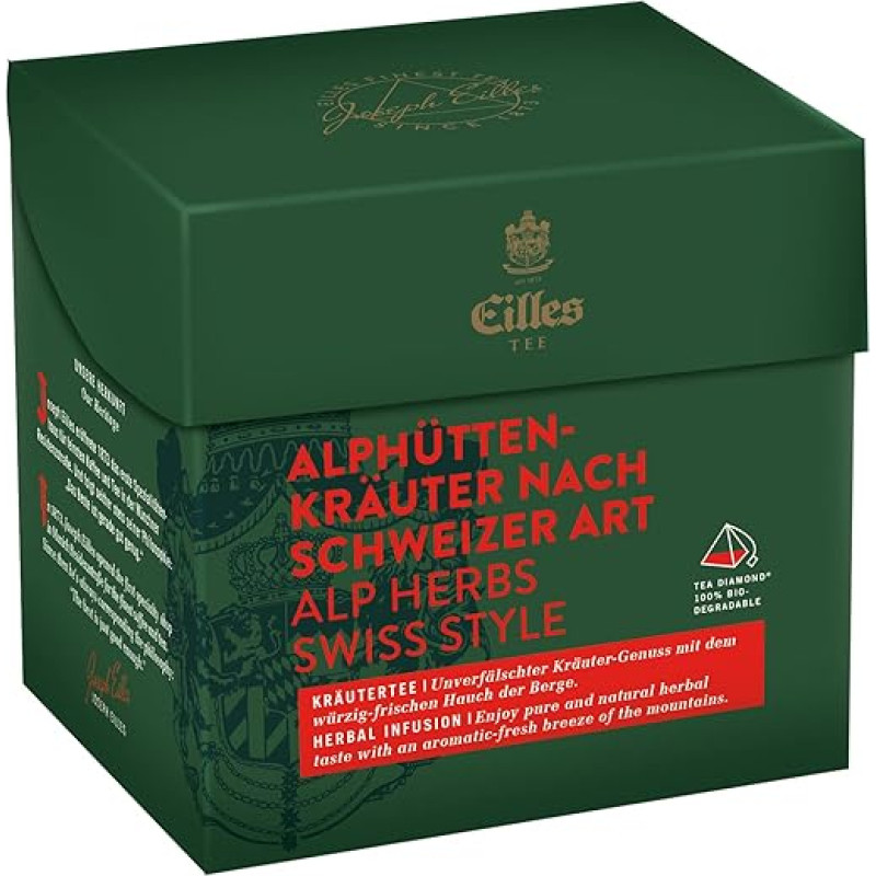 Arbatos deimantai Šveicarijos stiliaus ALPHUTE HERBS pagal Eilles, 20 vnt. dėžutė