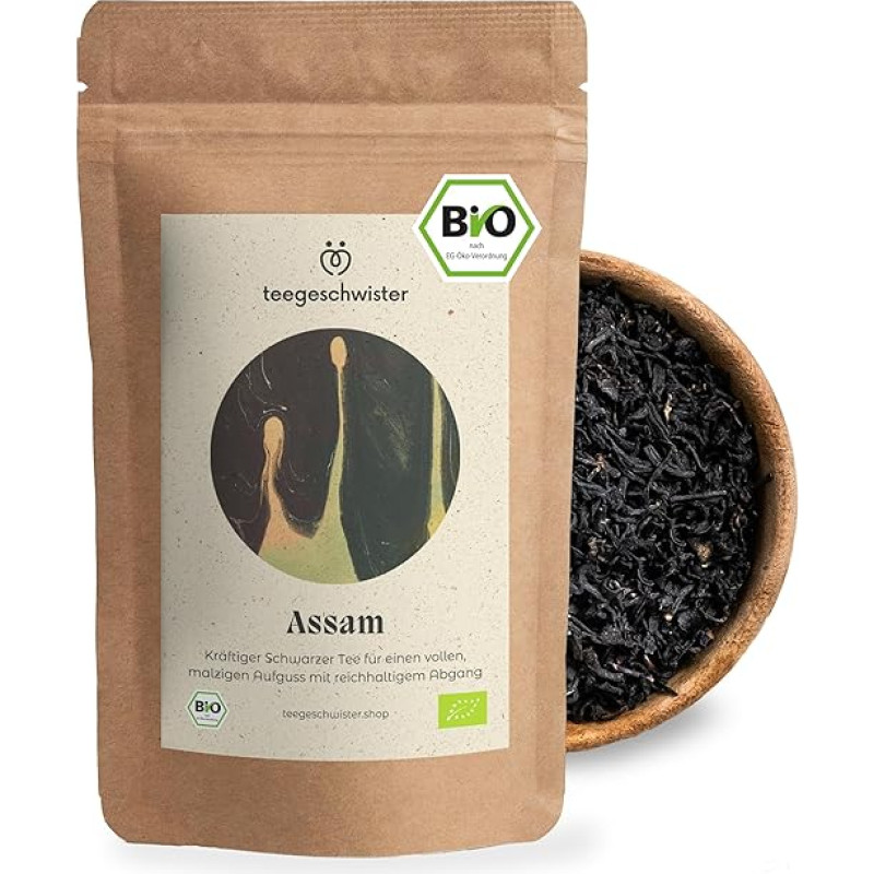 teegeschwister® Ekologiška juodoji arbata Assam FTGFOP Sodrios konsistencijos juodoji arbata iš Chardwaro sodo 100 g