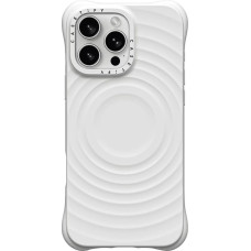 CASETiFY Ripple iPhone 16 Pro Max Case [Premium Soft-Touch Silicone/MagSafe Compatible/Protection Against Drops from 2 m Height] - White