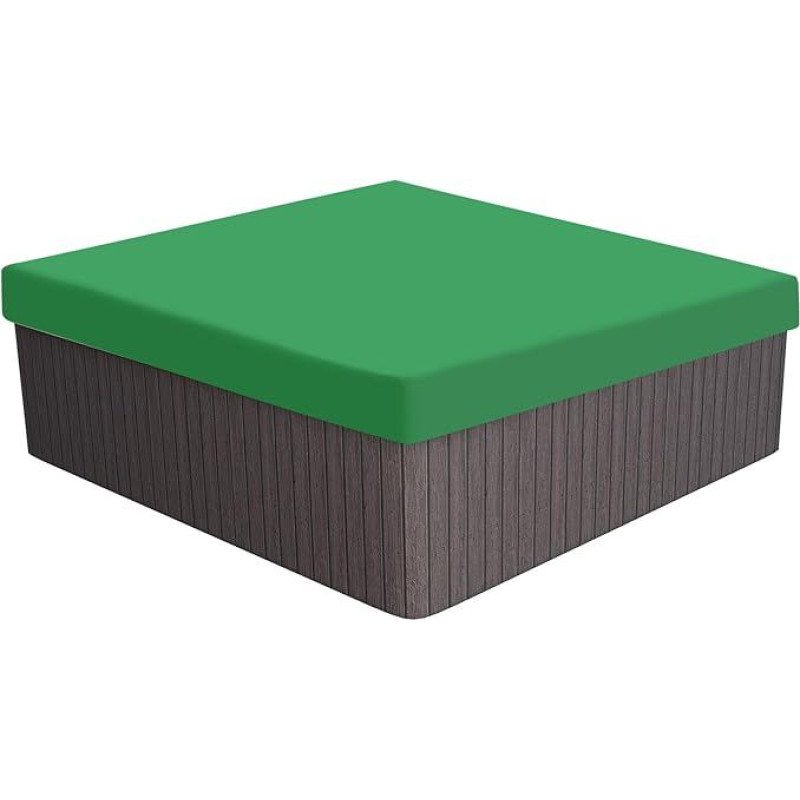 PATIKIL 90,9 x 90,9 x 11,8 Kvadratinis dangtelis 210D Oksfordo vandeniui atsparus dulkių nepraleidžiantis SPA dangtelis Apsauga Patio baldų dangteliai, skirti lauko vidaus patalpoms Žalia