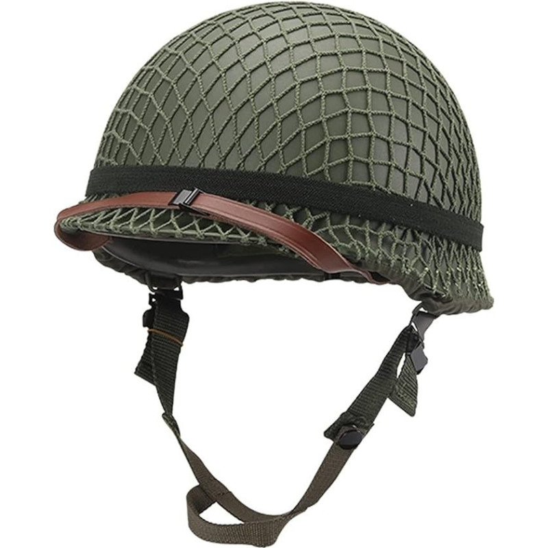 Antrojo pasaulinio karo JAV kariuomenės M2 šalmo replika su tinklelio / drobės smakro dirželiu 