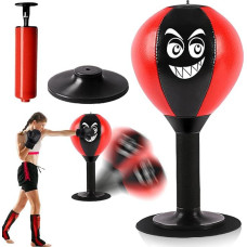 unchingball Table, Desktop Punching Bag Punching Ball Adults, Mini Punch Bag Funpunch with Strong Suction Cups and Air Pump, Box Bag for Home and Desk for Stress Relief Table