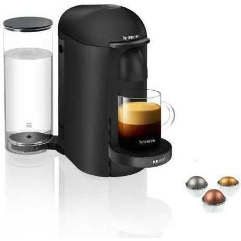 Krups YY2778FD Nespresso Vertuo kapsulinis kavos aparatas espresui arba kavai, nuo 40 ml iki 410 ml, titano juodos spalvos matinis