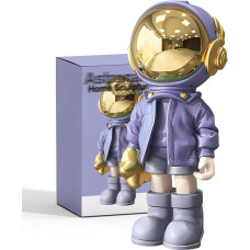 Astronauto figūrėlė Kosmonautas Dekoracija Skulptūra namų dekorui Menas Violetinė lentynos dekoracija Cool Metalinė kaukė Stalo dekoracija Didelis kosmonautas Figūrėlė Ornamentas Dovanos