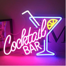 Horseneon Kokteiliai Baras Neon ženklas, LED Neon Baras ženklas, kokteilių Neon ženklas sienai, mėlyna rožinė neoninė šviesa Pub Pradžia Alaus baras Klubas Žmogus urvas Restoranas Parduotuvė Ženklas Kokteiliai Dekoras