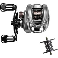 HICC50 Pro Baitcastingrolle 10 + 1BB Leichte BFS-Rolle for Bassforellen 7,1/8,1 Übersetzungsverhältnis 4 kg Drag Angelrolle(8.1 Double Spools, Right Hand)
