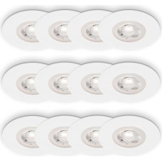 BRILONER - 4 LED įleidžiami prožektoriai, šilta balta šviesa, LED prožektorius, plokšti, lubų prožektoriai, 230 V, įleidžiami šviestuvai, įleidžiami prožektoriai, 68 mm skylės dydis, 9 x 2,5 cm, baltos spalvos
