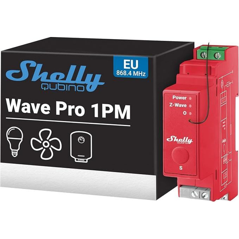 Shelly Wave Pro 1PM | Profesionalus 1 kanalo DIN bėgio 
