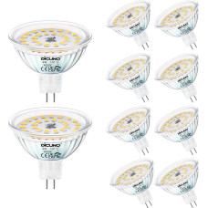 DiCUNO GU5.3 LED neutralios baltos spalvos 6 W, MR16 LED lemputė pakeičia 60-70 W halogenines lemputes, 4000 K, 580 lm, 12 V nuolatinės srovės atšvaito lemputė, 120° spindulio kampas, skirta įleidžiamiesiems šviestuvams, nestabdoma, nemirga, 10 vnt. pakuo