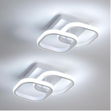 Modernus LED lubinis šviestuvas, 2 vnt., 22 W, 2475 lm, LED miegamasis, kvadratinis šviestuvas svetainei, valgomajam, virtuvei, balkonui, šaltai baltas, 6500 K