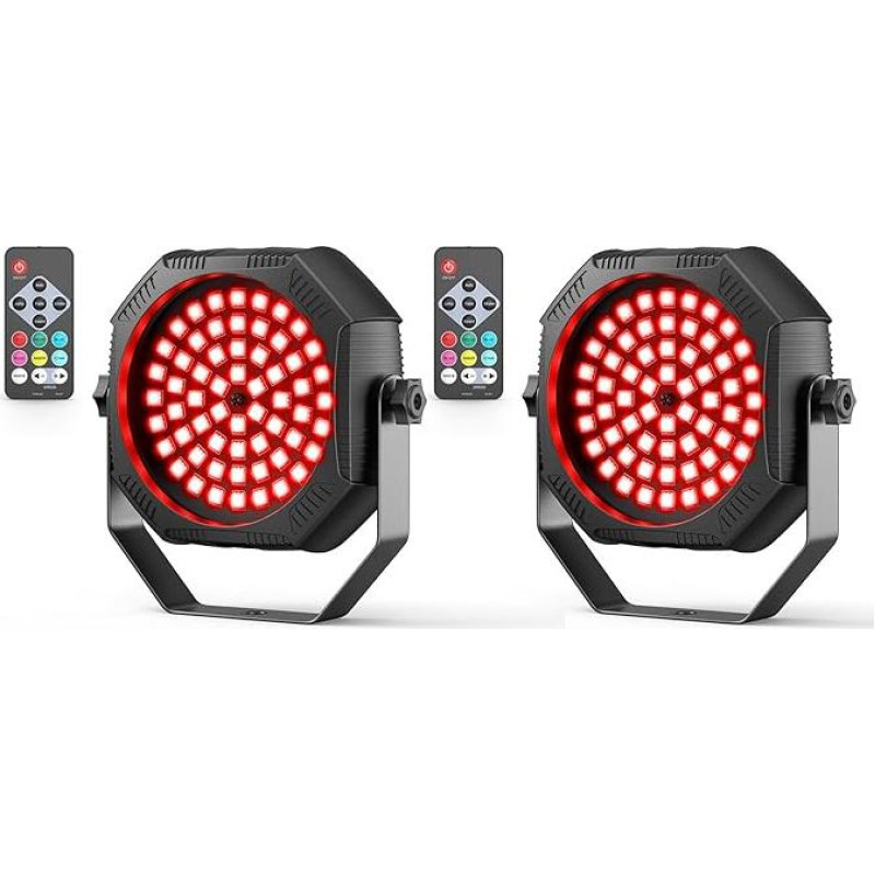 30 W mini RGBW baterija 60 LED par šviesos su nuotolinio valdymo įkraunama baterija scenos šviesos stroboskopinė šviesa su balso valdymu, automatinio režimo disko šviesa DJ vakarėlio gimtadienio kambariui (pakuotė iš 2)