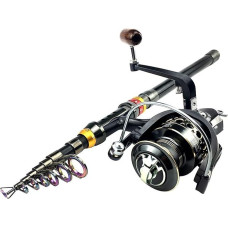 Panfish Rod 6-12 pėdų teleskopinis meškeriojimo strypas ir 11BB žvejybos ritės ratas Nešiojamasis kelioninis žvejybos strypas Spiningo meškeriojimo strypas Combo Baitcasting Rod