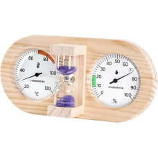 Sauna Timer - Feuchtigkeitsmessgerät - Holzrahmen für Wandmontage mit 15-Minuten-Timer Sauna Temperatur- und Luftfeuchtigkeitsmesser,Für Raum Garage Arbeitsplatz Gewächshaus